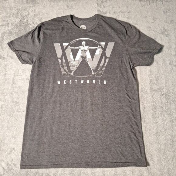 Westworld Western Sci-Fi HBO Show Series Official T-Shirt Size Medium Gray - Picture 1 of 6